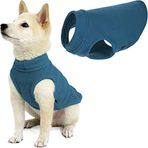 Gooby - Streç polar yelek kazak polar yelek ceket köpekler için süveter çelik mavi, orta
