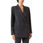 Good American Oversize Çift Düğmeli Blazer, Modern Güç-Şık Kadın Ceket - XL - Koyu Gri