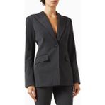 Good American Sculpted Blazer, Kadın Zarif Bel Kesimli-Modern Şık Ceket - XL - Koyu Gri