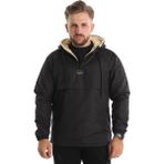 Good Fashion Dar Kesim Içi Kürklü Kanguru Cep Erkek Yağmurluk Mont - Black - Siyah