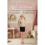 Good Girl Örgü Saçlı Kazaklı Model Oyuncak Bebek 30 Cm - Kış Serisi Tarz Bebekler (Krem/Gri)