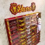 Good Sign 1/64 Ölçek 50ARAÇLIK Taraftar Serisi Hotwheels Matchbox Metal Araç Uyumlu Model Oyuncak Araba Rafı - Sarı - Kırmızı