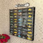 Good Sign Pleksi Kapaklı 1/64 Ölçek 50ARAÇ Hotwheels Matchbox Metal Araç Uyumlu Model Oyuncak Araba Rafı - Siyah