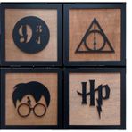 Good Time Dörtlü Set Kahverengi Harry Potter Dekoratif Tablo