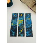 Good To Glow Vincent van Gogh Kabartmalı Yıldızlı Gece Temalı Kitap Ayracı Seti – Sanatseverlere Özel 3’lü Set