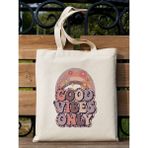 Good Vibes Only, Yk2 Pinterest Retro Bez Çanta Tote Bag, Shopper Bag - 10D-Krem