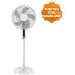 GoodHome 40 cm Kumandalı Ayaklı Vantilatör Beyaz - Çok Renkli