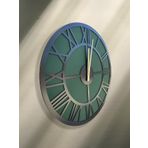 goodtime Yaprak Yeşil Roma Dekoratif Duvar Saati 50x50 Cm,Salon Saati,Oturma Odası Saati,El Yapımı Saat