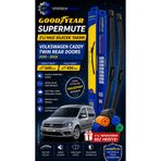 Goodyear Volkswagen Caddy Twin Rear Doors 2010-2025 Supermute 2'Li Muz Silecek Takımı 600Mm 450Mm-6'lı Mikro Fiber Bez Hediye