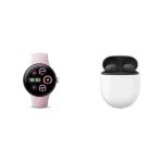 Google Paketi - Pixel Watch 3 (Cilalı Gümüş Alüminyum Kasa - Pembe Kuvars Bant - 41 mm LTE) ve Pixel Buds Pro 2 Kulaklıklar (Hazel)