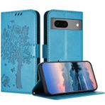 Google Pixel 7 için JayModCase Kılıf, Kart Yuvalı Deri Çevirmeli Kılıf Koruyucu Kılıf, Stand Fonksiyonu, Manyetik Kapatma, Google 7 ile Uyumlu Cep Telefonu Kılıfı - Mavi