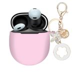 Google Pixel Buds Pro 2 ile Uyumlu Kılıf Kapak, Ziseyoru Yumuşak Silikon Koruyucu Kılıf Google Pixel Buds Pro 2/Buds Pro Kulaklık Aksesuarlarıyla Birlikte Şık Anahtarlık Kadınlar Kız Çocuklar için