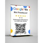 Google Yorum Kartı Google Harita Nfc & Qr Destekli - Siyah - Beyaz
