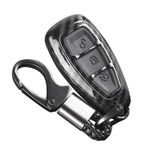 Goolsky Araba Anahtarı Kapağı, Ford st Aksesuarları için Kılıf Karbon Fiber Uzaktan Anahtar Fords/Focus/Fiesta/Kuga/C-Max ile Uyumlu (Siyah)