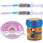 Goot Wick Krem Lehim Solder Paste 138°C 42 Gr Flux Lehim Toplama CP-2015 Lehim Emme Teli 2 mm Set