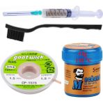 Goot Wick Krem Lehim Solder Paste 138°C Noclean SN42Bİ58 42 Gr Flux Lehim Toplama CP-1515 Lehim Emme Teli 1,5 mm