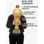 Goplast Premium 36 CM Fifa World Cup İsim Yazdırılan Dünya Kupası Kişiye Özel Yılbaşı Hediyesi (1,5 KG )