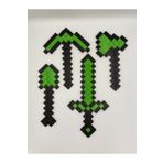 Goplast Premium Minecraft 4’lü (Balta - Kılıç - Ok - Kürek) Lego Yeşil