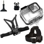 Gopro Hero 8 Housing Kafa Bandı Ve Göğüs Kemeri 5 Parça Set Go208
