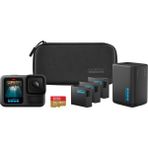 Gopro HERO13 Black Genişletilmiş Güç Paketi - Çift Şarj Cihazı, 3 Enduro Pil, 1 Kavisli Yapışkan Montaj Parçası, 64 GB Microsd Kart, Montaj Klipsi + Başparmak Vidası, 2 Usb-C Kablosu, Kamera Çantası