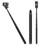 GoPro Insta360 için Selfie Çubuğu, Go Pro Max Hero 11 10 9 8 7 6 5 Insta 360 One RS X2 Go 2 DJI Action 2 AKASO Monopod Hafif Su Geçirmez Uzatma (116 cm/45 inç)