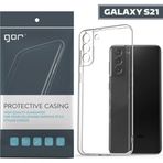 Gor Samsung Galaxy S21 Kılıf Kamera Korumalı Şeffaf Silikon Kılıf-(5775)