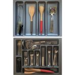Gör Seç 2li Set 55x49 Düzenleyici Raf 55*49 Kepçelik , Kaşıklık (48X40 A KESİLEBİLİR) Mutfak Organizer Çeyiz - Gri