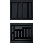 Gör Seç 55 cm x 49 cm Çekmece Içi Siyah Kaşıklık ve Kepçelik Set 50X40'A Kadar Kesilebilir Çeyiz Seti