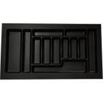 Gör Seç 85 cm x 49 cm Çekmece Içi Düzenleyici Kaşıklık Siyah 80X40'A Kadar Kesilebilir Organizer - Koyu Siyah