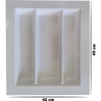 Gör Seç Görseç 42X49 cm Çekmece Içi Beyaz Kaşıklık Kepçelik Mutfak Çekmece Düzenleyici Organizer (33*40 A Kesilebilir) - Açık Beyaz - 42 x 49 cm