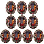GORGECRAFT 10 adet tüm Oval kesim Topaz Rhinestone Vintage bakır içi boş Metal Shank dikiş ceket düğmeleri kesim Rhinestones üniformalar takım elbise Blazer ceket ceket, 25mm* 20mm