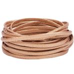 GORGECRAFT 10 m katlanır deri şeritler 5 mm altın parıltılı deri ip 2 mm kalın suni deri kayış metalik düz deri kordon kırpma ipleri kemer bilezik takı yapımı için kendin yap el sanatları