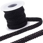 GORGECRAFT 10 Yard Polyester Dokuma Gimp Trim 3/8 inç Geniş Örgü Dantel Süs Kırkyama Süslü Dantel Kurdele Kostüm Kendin Yap El Sanatları Dikiş Takı Yapımı Ev Dekorasyonu (Siyah)