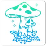 GORGECRAFT 12x12 inç Büyük Mantar Desen Şablonları Çizim Boyama Şablonları Yeniden Kullanılabilir Plastik Kare Çiçek Şablonlar Ahşap Duvar Boyama için Tabela Karalama Defteri Yer Karosu Çizim DIY El Sanatları