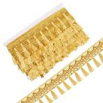 GORGECRAFT 13 Yds Metalik Püskül Püskül Trim Glitter Işık Haki Örgülü Dantel Trim Şerit Püsküllü 55 mm Geniş Kenar Kırpma Kendin Yap Dikiş El Sanatları Giyim Perde Masa Örtüsü Etek