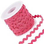 GORGECRAFT 27 Yard/25 m Rick Raf Trim Şerit Derin Pembe Dalga Dikiş Bükme Saçak Trim 5mm/0.2 inç DIY Dikiş El Sanatları Düğün Gelin Elbise Süsleme Parti Dekorasyon Hediye Sarma Aksesuarları