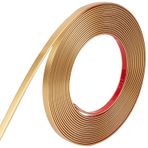 GORGECRAFT 5 m altın süs çıtası, 6,6 mm, çıkarılabilir ve yapıştırılabilir, esnek ayna kenarı, kendinden yapışkanlı süs şeritleri, duvar, tavan, zemin, dolap, fayans kenar çıtası, su geçirmez,