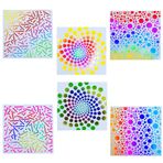 GORGECRAFT 6 adet 3 stil 15x15cm Mandala süsleyen şablonlar kaya boyama şablonu DIY ahşap duvarlar için yeniden kullanılabilir plastik çizim şablonları sanat mobilyaları yer karosu kanvas kumaş cam