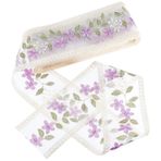 GORGECRAFT 6 Yard Çiçek Dantel Kurdele Vintage Mor Çiçekli Kenar Süslemeleri İşlemeli Poliamid İplikler Kurdeleler Aplike Örgü Yama Dikiş Düğün Gelin Kıyafetleri DIY El Sanatları Malzemeleri