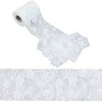 GORGECRAFT 9 m Çiçekli Dantel Bandı 10 cm Beyaz İşlemeli Payetler Dantel Ağı Süsleme Tül Kemer Kurdele Yapımı Bant Çiçek Uygulaması Dikiş El İşi Malzemeleri Düğün Gelin Kıyafetleri için Kenar