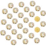 GORGECRAFT Dikmek için 200 adet çiçek, suni elmas, 12 mm kristal değerli taşlar, cam, ayçiçeği, altın metal tabanlı pençeler, suni elmaslar, kıyafet, ayakkabı, çanta, küpe, kemer, el işi için