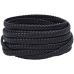 GORGECRAFT PU Örgülü Deri Kordon 5 m x 8 mm Bolo Kravat İpi Siyah Düz Suni Deri Şeritler 3mm Kalın Suni Deri İpler Bilezik Halhal Kolye Anahtarlık Boyunluklar Takı Yapımı Kendin Yap El Sanatları