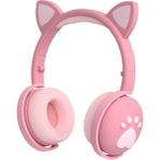 Gorgeous Sevimli Bluetooth 5.0 Kulaklık Makaron Kedi Kulakları Hıfı Canlı Çağrı Pembe (Yurt Dışından)