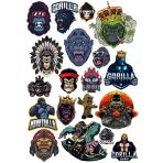 Goril Sticker Set 11 20 Parça Telefon, Tablet, Defter, Laptop Sticker