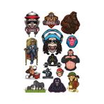 Goril Sticker Set-2 15 Parça Telefon, Tablet, Defter, Laptop Sticker