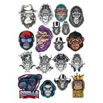 Goril Sticker Set-6 15 Parça Telefon, Tablet, Defter, Laptop Sticker
