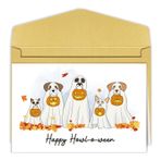 Goroar Komik Köpek Cadılar Bayramı Kartı, Hile veya İkram Kartı, Sonbahar Tebrik Kartı, Cadılar Bayramı Köpek Kartı, Mutlu Howl-O-Ween!