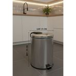 GörSeç 20 Litre Temizlik Çöp Kovası Mutfak Pedallı Metal 20 Lt Çöp Temizlik Kovas Litre Banyo 35*31