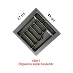 GörSeç 47x49 Cm Çekmece Içi Düzenleyici 47 Cm Kaşıklık 47 Cm Kepçelik (42X40 CM E KADAR KESİLEBİLİR)