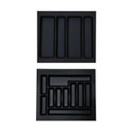 GörSeç Dolap Içi Düzenleyici Çekmece organizer 55x49 Cm Siyah Kepçelik Kaşıklık (48X40 CM E KESİLEBİLİR)
